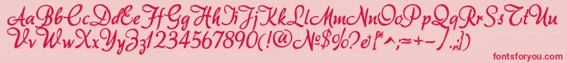 Weitere Informationen zur Akadora-Schriftart Akadora-Schriftart – Rote Schriften auf rosa Hintergrund