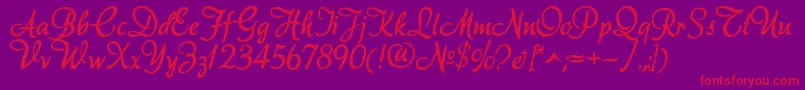 Saiba mais sobre a fonte Akadora Fonte Akadora – fontes vermelhas em um fundo violeta