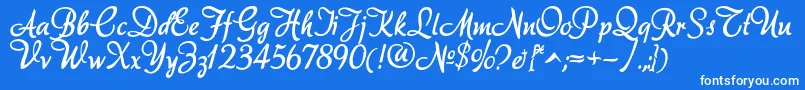 More about Akadora Font Akadora Font – White Fonts on Blue Background