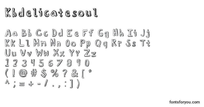 A fonte Kbdelicatesoul – alfabeto, números, caracteres especiais