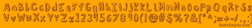 Kbdelicatesoul-fontti – ruskeat fontit oranssilla taustalla