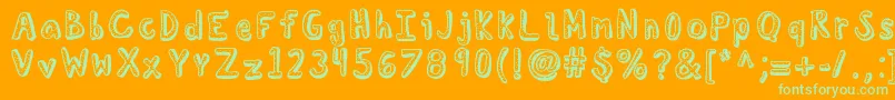 Kbdelicatesoul Font – Green Fonts on Orange Background