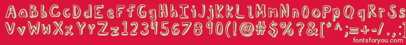 Kbdelicatesoul Font – Green Fonts on Red Background