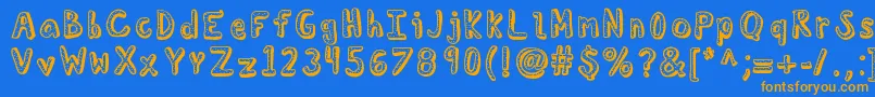 Kbdelicatesoul Font – Orange Fonts on Blue Background