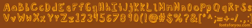 Kbdelicatesoul Font – Orange Fonts on Brown Background