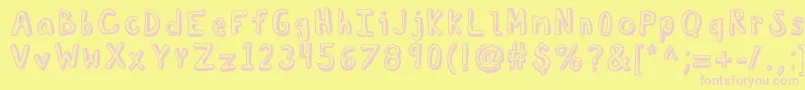 Kbdelicatesoul Font – Pink Fonts on Yellow Background