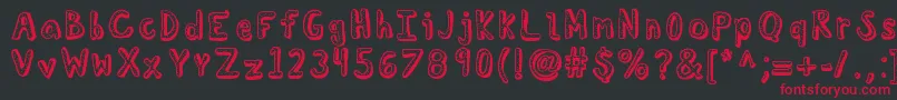 Kbdelicatesoul Font – Red Fonts on Black Background