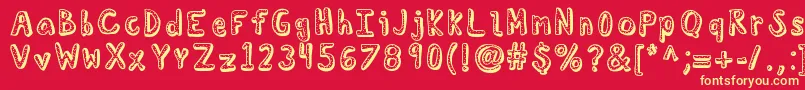 Kbdelicatesoul Font – Yellow Fonts on Red Background