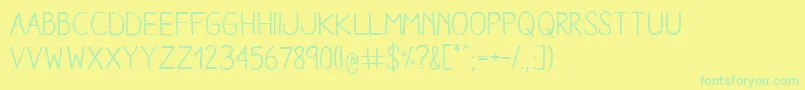 AracneRegular-fontti – vihreät fontit keltaisella taustalla