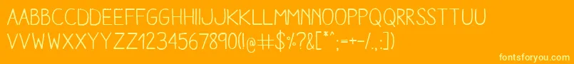 AracneRegular Font – Yellow Fonts on Orange Background