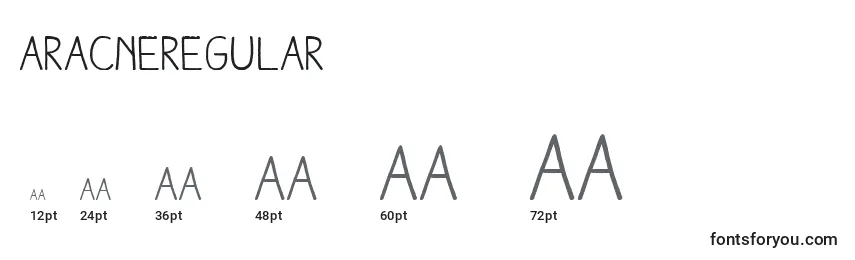 Größen der Schriftart AracneRegular (75756)
