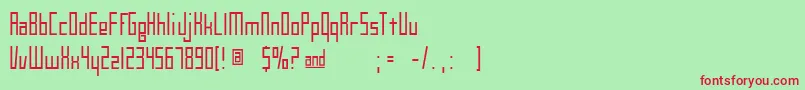 フォントStratena – 赤い文字の緑の背景