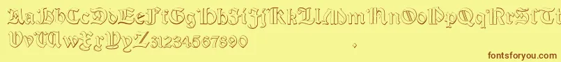 Salterio Font – Brown Fonts on Yellow Background