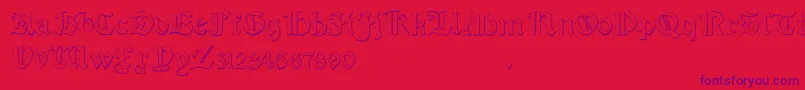 Salterio Font – Purple Fonts on Red Background
