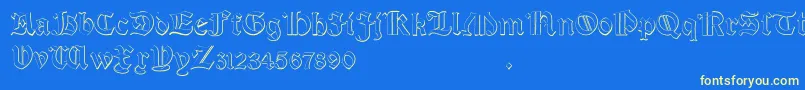 Salterio Font – Yellow Fonts on Blue Background