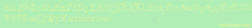 Salterio Font – Yellow Fonts on Green Background