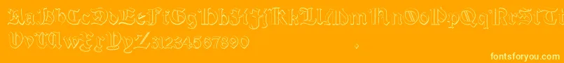 Salterio Font – Yellow Fonts on Orange Background