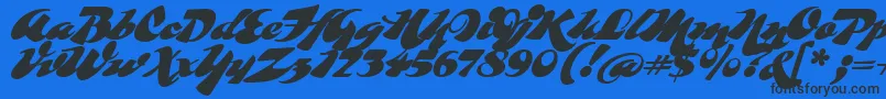 Whomp Font – Black Fonts on Blue Background