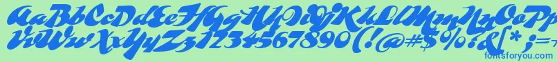 Whomp Font – Blue Fonts on Green Background