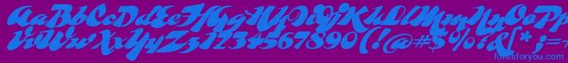 Czcionka Whomp – niebieskie czcionki na fioletowym tle