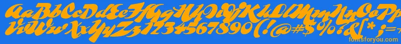 Whomp Font – Orange Fonts on Blue Background