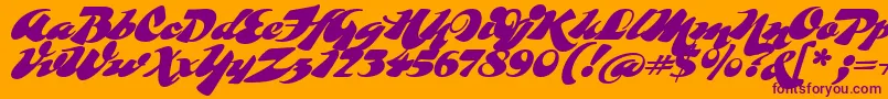 Whomp Font – Purple Fonts on Orange Background