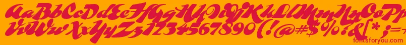 Fonte Whomp – fontes vermelhas em um fundo laranja