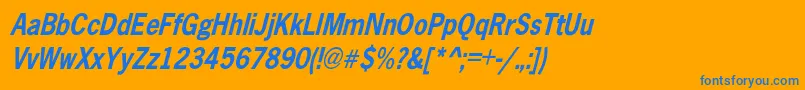 AbellCondensedBoldOblique Font – Blue Fonts on Orange Background