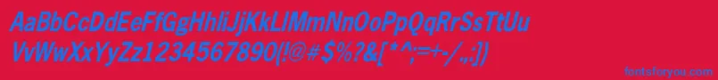 AbellCondensedBoldOblique Font – Blue Fonts on Red Background