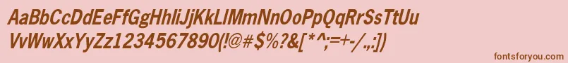 AbellCondensedBoldOblique Font – Brown Fonts on Pink Background