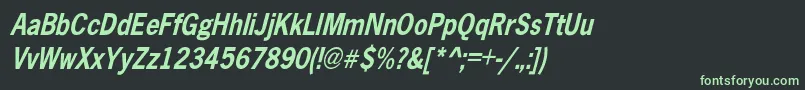 AbellCondensedBoldOblique Font – Green Fonts on Black Background