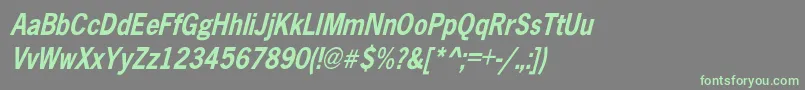 AbellCondensedBoldOblique Font – Green Fonts on Gray Background