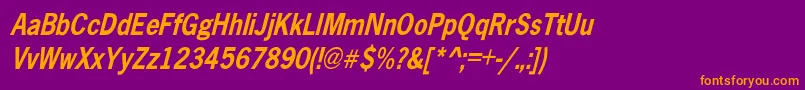 AbellCondensedBoldOblique Font – Orange Fonts on Purple Background
