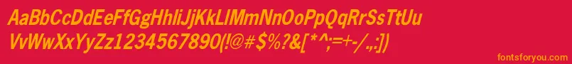AbellCondensedBoldOblique Font – Orange Fonts on Red Background