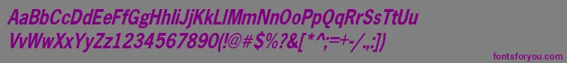 AbellCondensedBoldOblique Font – Purple Fonts on Gray Background
