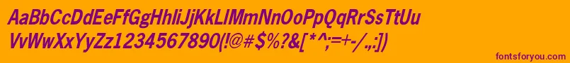 AbellCondensedBoldOblique Font – Purple Fonts on Orange Background