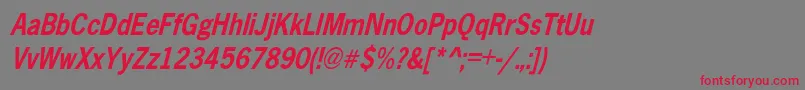 AbellCondensedBoldOblique Font – Red Fonts on Gray Background