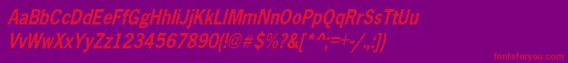 AbellCondensedBoldOblique Font – Red Fonts on Purple Background