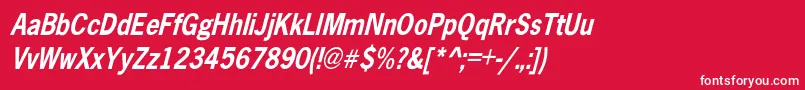 AbellCondensedBoldOblique Font – White Fonts on Red Background