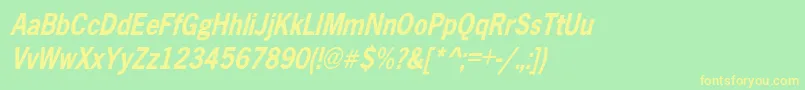 AbellCondensedBoldOblique Font – Yellow Fonts on Green Background
