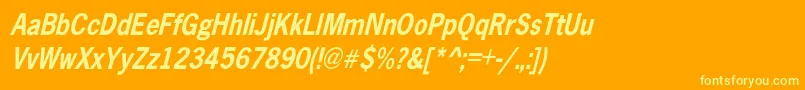 AbellCondensedBoldOblique Font – Yellow Fonts on Orange Background