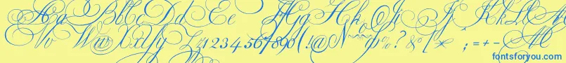 Ekaterinavelikayaone Font – Blue Fonts on Yellow Background