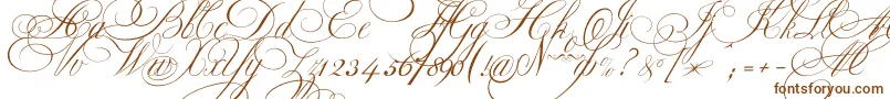 Ekaterinavelikayaone-Schriftart – Braune Schriften auf weißem Hintergrund