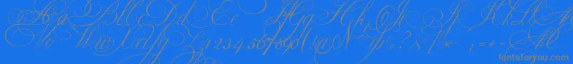 Ekaterinavelikayaone-Schriftart – Graue Schriften auf blauem Hintergrund