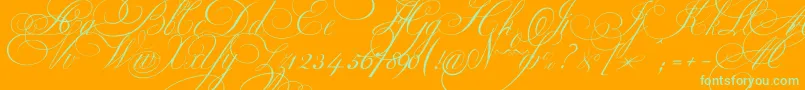 Ekaterinavelikayaone Font – Green Fonts on Orange Background