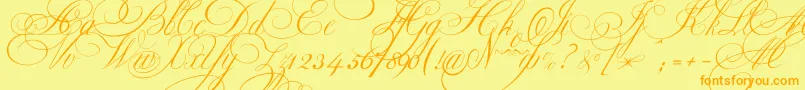 Ekaterinavelikayaone Font – Orange Fonts on Yellow Background