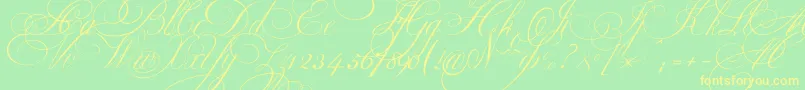 Ekaterinavelikayaone-fontti – keltaiset fontit vihreällä taustalla