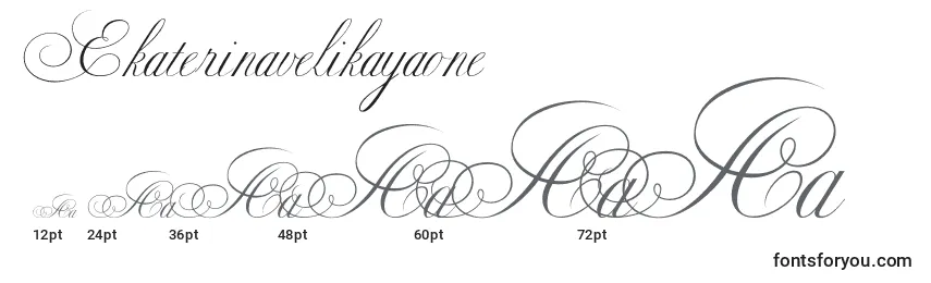 Größen der Schriftart Ekaterinavelikayaone (75761)