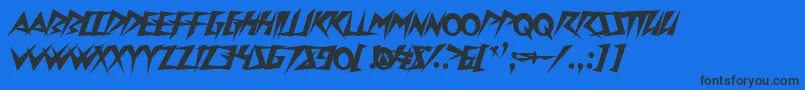 Onslaughter Font – Black Fonts on Blue Background