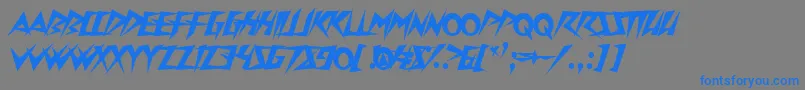 Onslaughter Font – Blue Fonts on Gray Background